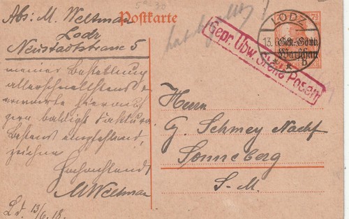 Postkarte aus lodz - postkarte, an