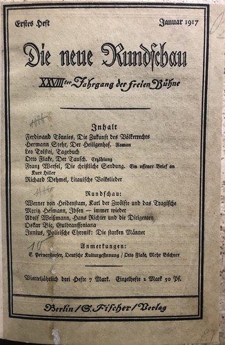 Die neue rundschau 1917 - die,